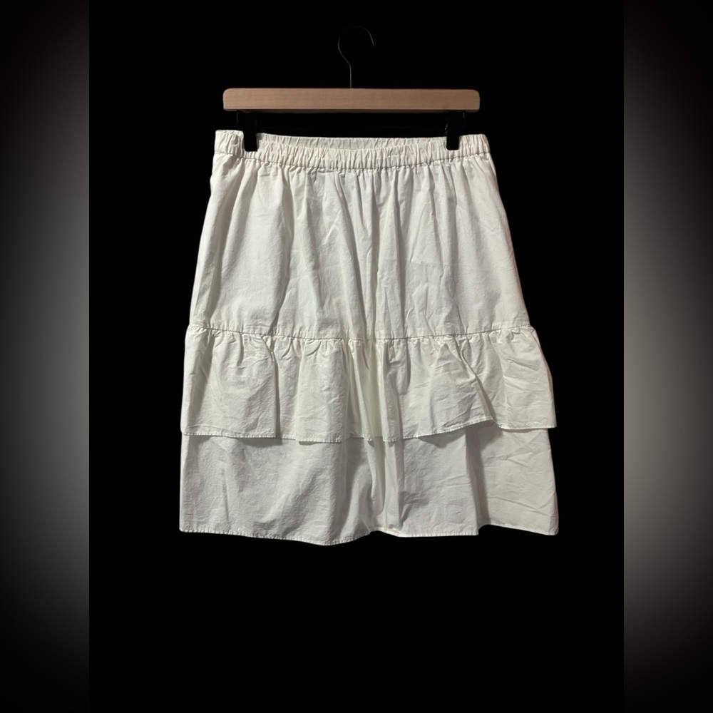 J. Crew Cream Tiered A-Line Skirt